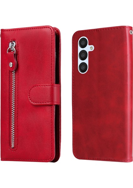 Ile Uyumlu Samsung Galaxy A34 5g Moda Fermuar Çevirme Deri Telefon Kılıfı Kart Tutuculu Manyetik Cüzdan Telefon Kılıfı (Yurt Dışından) fırsatları