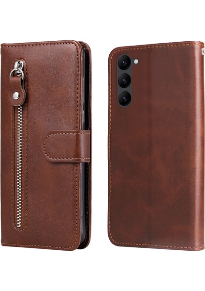 Ile Uyumlu Samsung Galaxy S24 Plus Moda Fermuar Çevirme Deri Telefon Kılıfı Kart Tutuculu Manyetik Cüzdan Telefon Kılıfı (Yurt Dışından) fırsatları