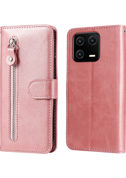 Ile Uyumlu Xiaomi 13 Pro Moda Fermuar Çevirme Deri Telefon Kılıfı Kart Tutuculu Manyetik Cüzdan Telefon Kılıfı (Yurt Dışından) fırsatları