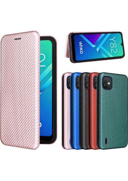 Wiko Y82 Deri Folio Flip Case Kart Ekleme Tam Koruma Için Kılıf (Yurt Dışından)
