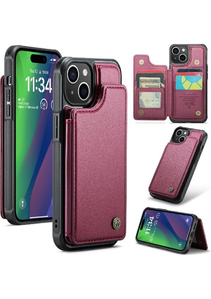 IPhone 15 Artı Kickstand Ince Darbeye Dayanıklı Durumda Pu (Yurt Dışından) indirimleri