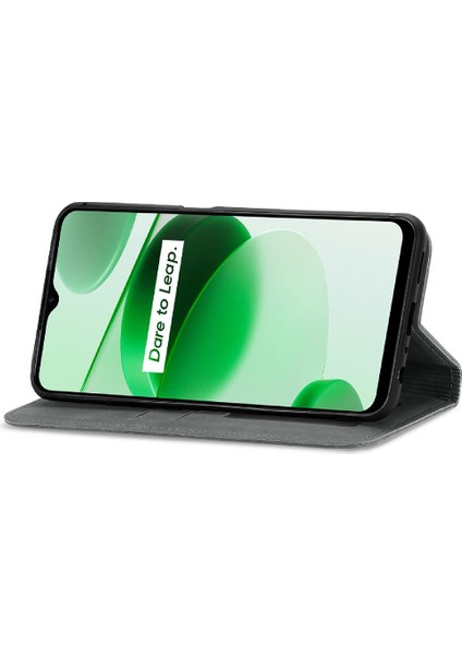 Realme C35 Fermuar Deri Kılıf Kordon Cüzdan Basit Iş Için Kılıf (Yurt Dışından) fiyatları