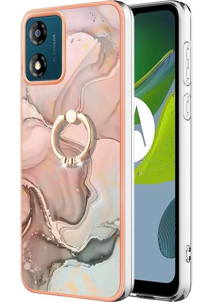 Motorola Moto E13 Tampon Mermer Darbeye Dayanıklı Tpu Silikon 360 &deg; Halka (Yurt Dışından) modelleri
