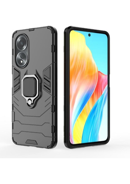 Oppo A58 4g 360 &deg; Dönen Halka Askeri Damla Koruma Kickstand Için Kılıf (Yurt Dışından)