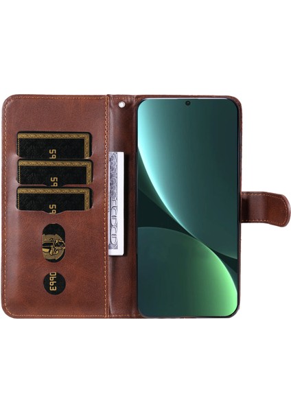 Ile Uyumlu Xiaomi 13 Pro Moda Fermuar Çevirme Deri Telefon Kılıfı Kart Tutuculu Manyetik Cüzdan Telefon Kılıfı (Yurt Dışından)