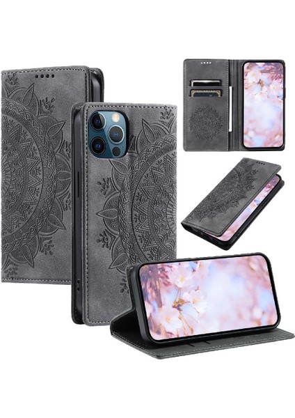 IPhone 12 Için Kılıf Pro Max Kart Ekleme Pu Deri Yan Toka Tam (Yurt Dışından)