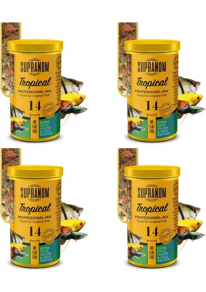 Tropical Balık Yemi Professional-Mix Flake Food 250ML (14) 4ADET