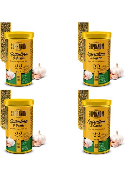 Tüm Balıklar Için Spirulina& Garlic Green Granul 250ML (22) 4 Adet