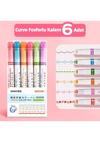 Store 6'lı Fosforlu Kalem Seti - Beyaz (Yurt Dışından)