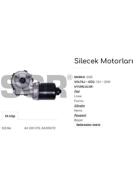 SILECEK MOTORU LINEA FIORINO NEMO BIPPER