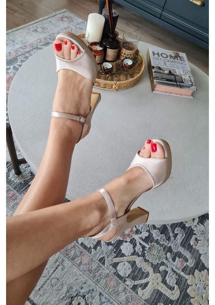 024 5005 Topukla Kadın Saten Platformlu 11 cm Abiye Ayakkabı modelleri