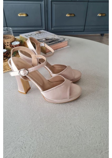 024 5005 Topukla Kadın Saten Platformlu 11 cm Abiye Ayakkabı fırsatları