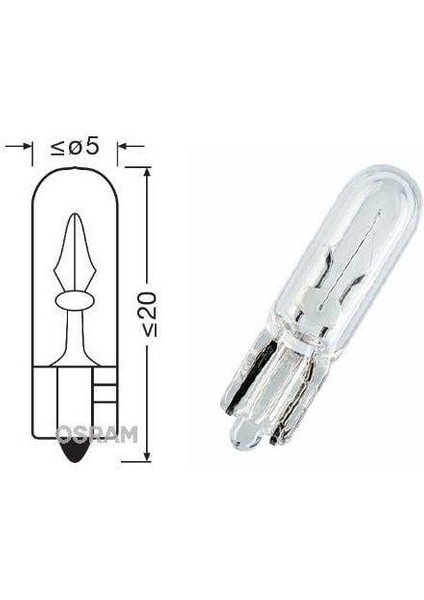 Ampül Küçük Dıpsız 12V 2.3 W