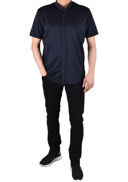 RYM-4410 Yaka Düğmeli Tişört /lacivert/l