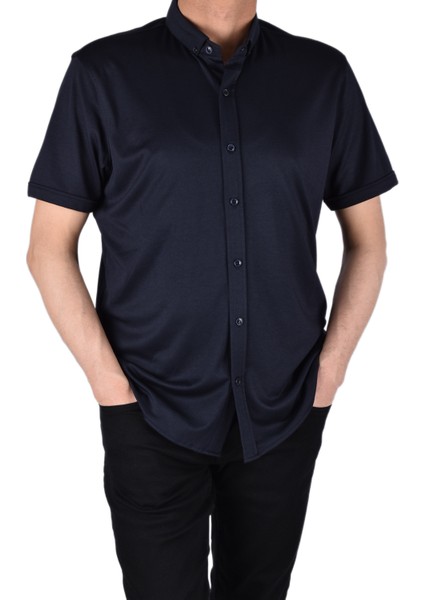 RYM-4410 Yaka Düğmeli Tişört /lacivert/l
