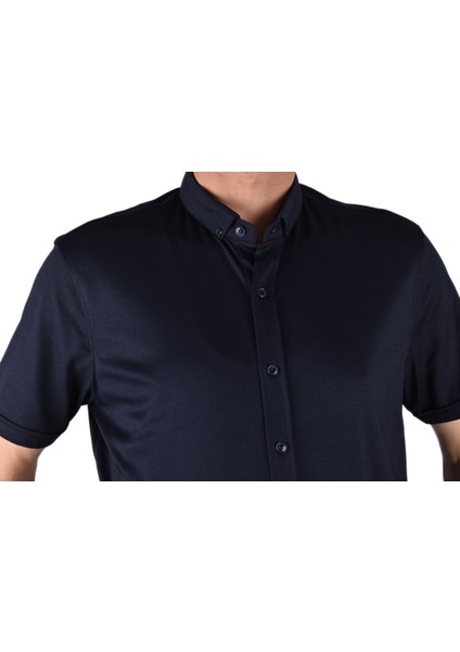 RYM-4410 Yaka Düğmeli Tişört /lacivert/l