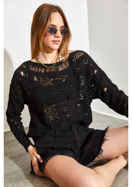 Mevsimlik Ajurlu Triko Kazak fırsatları