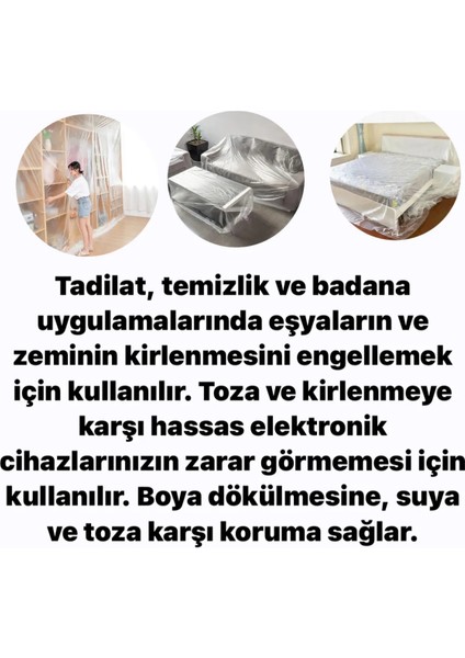 Segnan Boya Örtüsü 20M2 Şeffaf Ince Hışır Koruma Örtüsü