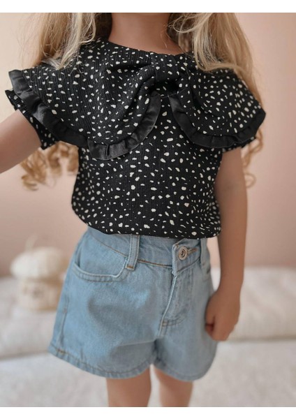 Işlemeli Papatyalı Çiçekli Kot Şortlu ve Kot Etekli Takım fiyatları