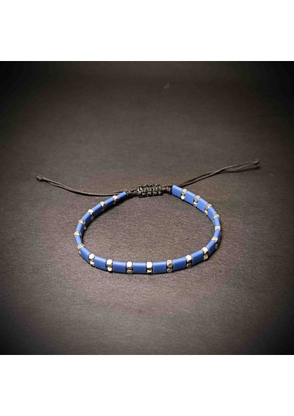 Hematit Makrome Örgü Doğal Taş Bileklik -1 modelleri