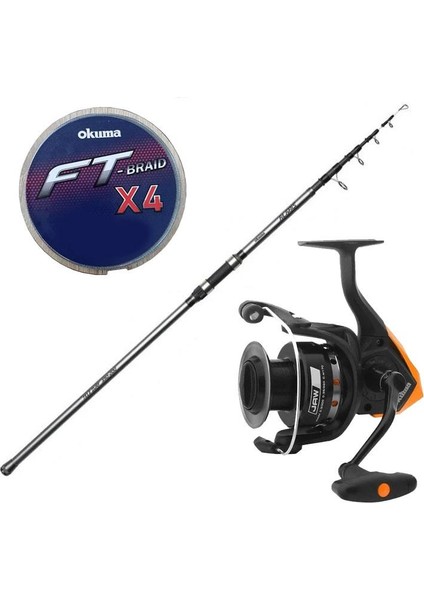 Hazır Olta Seti Okuma Alaris Tele Surf 420 cm 100-200 gr Surf Kamışı&okuma Jaw-55 3+1bb Olta Makinesi
