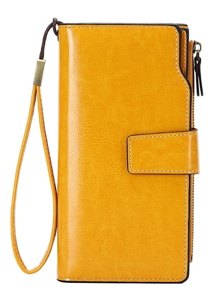 Rfıd Anti-Hırsızlık Fırçası Yağlı Cilt Vintage Bayan Cüzdan (Yurt Dışından)