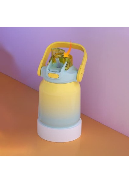 Düz Pipet 2'si 1 Arada Termos Bardak 620ML (Yurt Dışından)