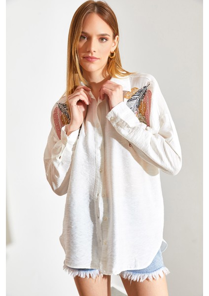 Nakisi Tasli Incili Keten Ayrobin Gömlek fiyatları