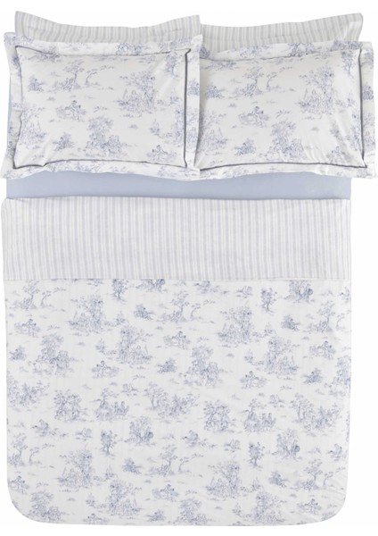 Parisien Çift Kişilik Percale Nevresim Takımı Mavi