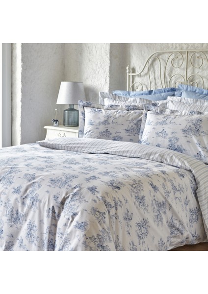 Parisien Çift Kişilik Percale Nevresim Takımı Mavi