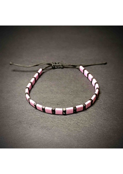 Hematit Makrome Örgü Doğal Taş Bileklik -7 modelleri