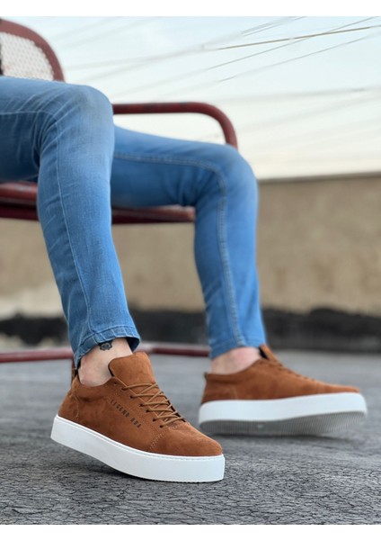 BA0104 Bağcıklı Taba Süet Beyaz Taban Spor Klasik Erkek Ayakkabı modelleri