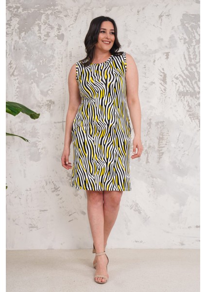 Kadın Viskon Kumaş Gizli Cep Detaylı Büyük Beden Elbise NBA016 modelleri