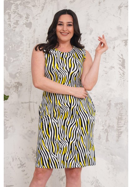 Kadın Viskon Kumaş Gizli Cep Detaylı Büyük Beden Elbise NBA016 indirimleri