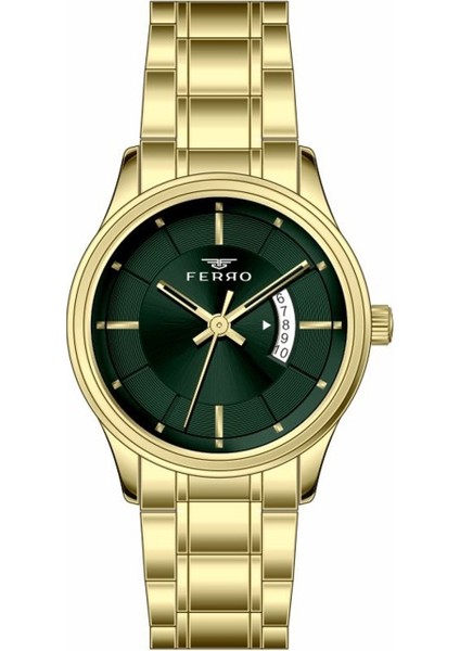 Quartz FL21464A-B6 Quartz Çelik Altın Rengi Yeşil Kadran 31 mm Kadın Kol Saati