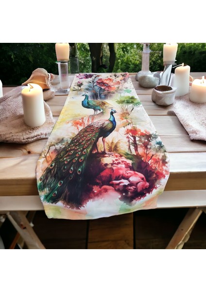 Günlük Kullanım Tavuskuşu Desen Runner 2