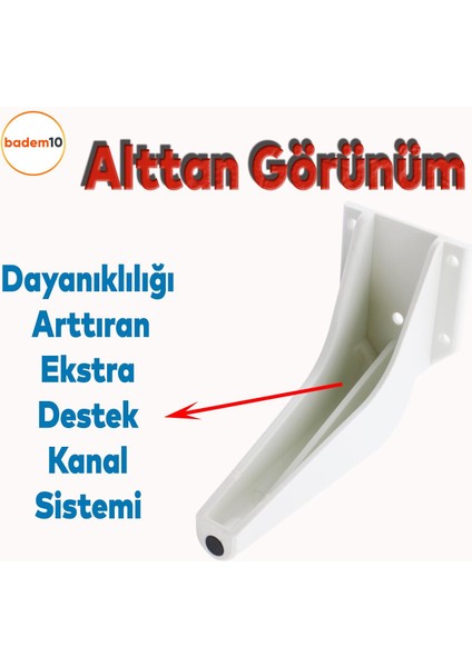 Tılsım Mobilya Oturma Yükseltici Kanepe Sehpa Tv Ünitesi Koltuk Ayağı Baza Ayakları Beyaz Krom 16 cm