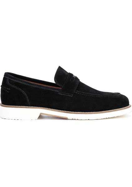 Erkek Hakiki Deri Siyah Süet Loafer Ayakkabı 537 3190 Erk Ayk Y23 Sıyah Suet