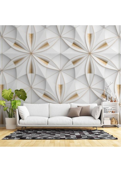 3 Boyutlu Kar Tanesi Desenli Duvar Kağıdı Baskı