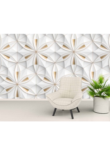 3 Boyutlu Kar Tanesi Desenli Duvar Kağıdı Baskı indirimleri