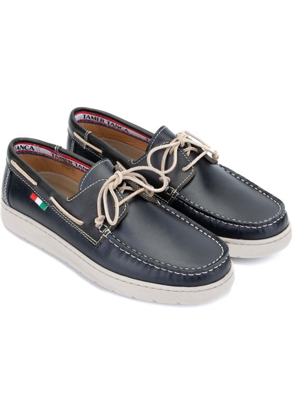 Erkek Hakiki Deri Lacivert/yeşil Casual Ayakkabı 496 B3495 Erk Ayk Y24 Navy/green fiyatları