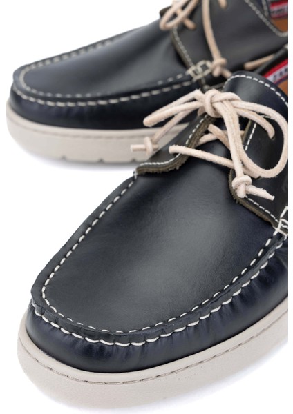 Erkek Hakiki Deri Lacivert/yeşil Casual Ayakkabı 496 B3495 Erk Ayk Y24 Navy/green fırsatları