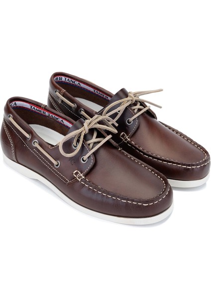 Erkek Hakiki Deri Kahverengi/beyaz Casual Ayakkabı 496 B3620 Erk Ayk Y24 Brown/whıte fiyatları