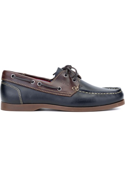 Erkek Hakiki Deri Lacivert/kahverengi Casual Ayakkabı 496 B3620 Erk Ayk Y24 Navy/brown
