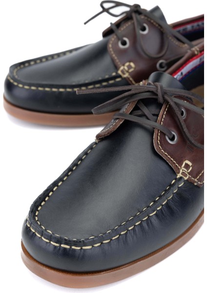 Erkek Hakiki Deri Lacivert/kahverengi Casual Ayakkabı 496 B3620 Erk Ayk Y24 Navy/brown