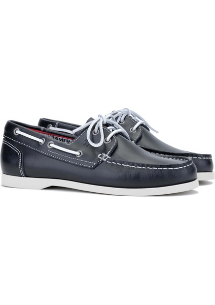Erkek Hakiki Deri Lacivert/beyaz Casual Ayakkabı 496 B3620 Erk Ayk Y24 Navy/whıte indirimleri