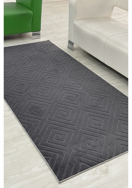 Delüx Üstün Kalite Kaymaz Taban Yolluk Halı Antrasit