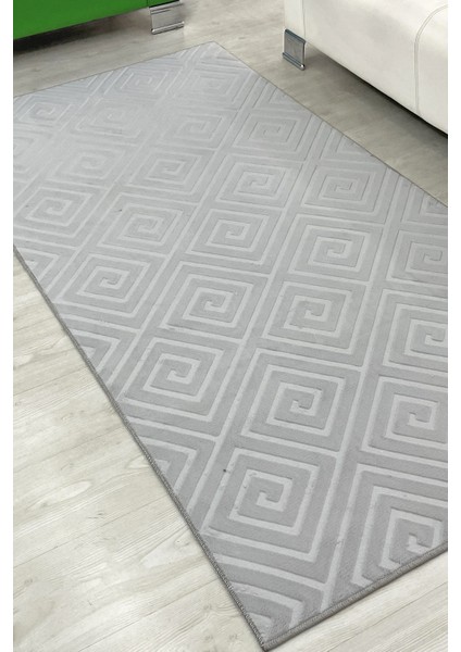 Delüx Üstün Kalite Kaymaz Taban Yolluk Halı Gri