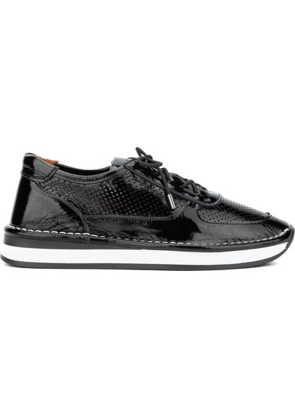 Kadın Deri Hasır Siyah Rugan Sneakers & Spor Ayakkabı 775 25503 Bn Ayk Y24 Sıyah Krsk Rgn