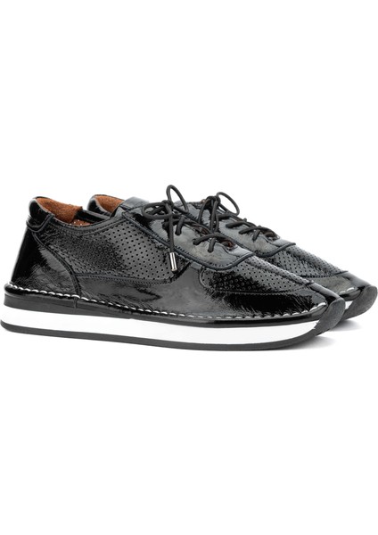 Kadın Deri Hasır Siyah Rugan Sneakers & Spor Ayakkabı 775 25503 Bn Ayk Y24 Sıyah Krsk Rgn